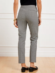 IVORY/BLACK TALBOTS CHATHAM SLIM ANKLE PANTS - GLEN PLAID | Talbots near me