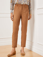 FALL TOBACCO FAUX SUEDE SLIM LEG ANKLE PANTS | Talbots outlet