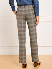 GINGER/BLUE WAVE MULTI TALBOTS SOUTHAMPTON STRAIGHT LEG PANTS - GLEN PLAID | Talbots discount