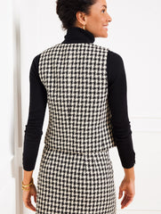 BLACK/IVORY HOUNDSTOOTH TWEED VEST | Talbots sale