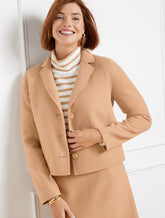 TOASTED COCONUT DOUBLE FACE WOOL BLEND CROP JACKET | Talbots outlet