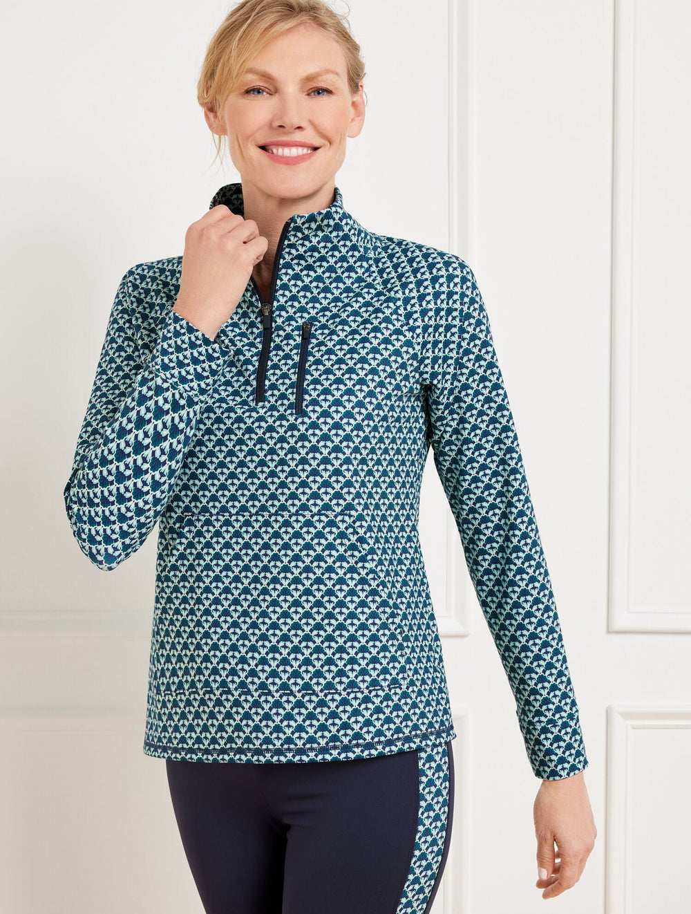 INDIA INK MULTI OUT & ABOUT HALF-ZIP PULLOVER - FASCINATING SCALLOP | Talbots US