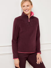 BURGUNDY BERRY MICROFLEECE HALF-ZIP PULLOVER | Talbots US