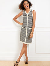 IVORY/BLACK TEXTURED TWEED SWEATER DRESS | Talbots near me