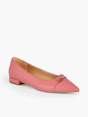 MULBERRY WINE SCARLET CUT OUT NAPPA FLATS | Talbots sale