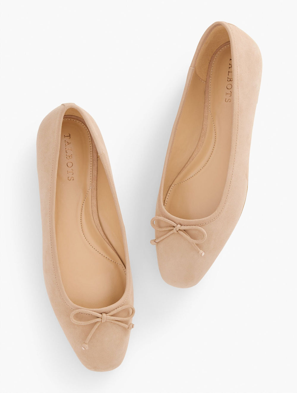 RATTAN TINSLEY BOW SUEDE BALLET FLATS | Talbots on sale