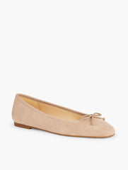 RATTAN TINSLEY BOW SUEDE BALLET FLATS | Talbots on sale