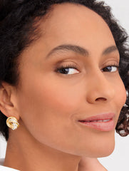 GOLD/SHINY SILVER TWO-TONE STUD EARRINGS | Talbots on sale