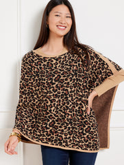 JACQUARD LEOPARD PONCHO | Talbots on sale
