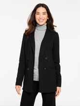 BLACK LUXE PONTE NO CLOSE BLAZER | Talbots on sale