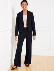 BLACK|INDIGO BLUE EASY TRAVEL FLARE LEG PANTS | Talbots US