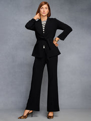 BLACK|INDIGO BLUE EASY TRAVEL FLARE LEG PANTS | Talbots US