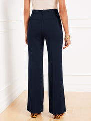 BLACK|INDIGO BLUE EASY TRAVEL FLARE LEG PANTS | Talbots US