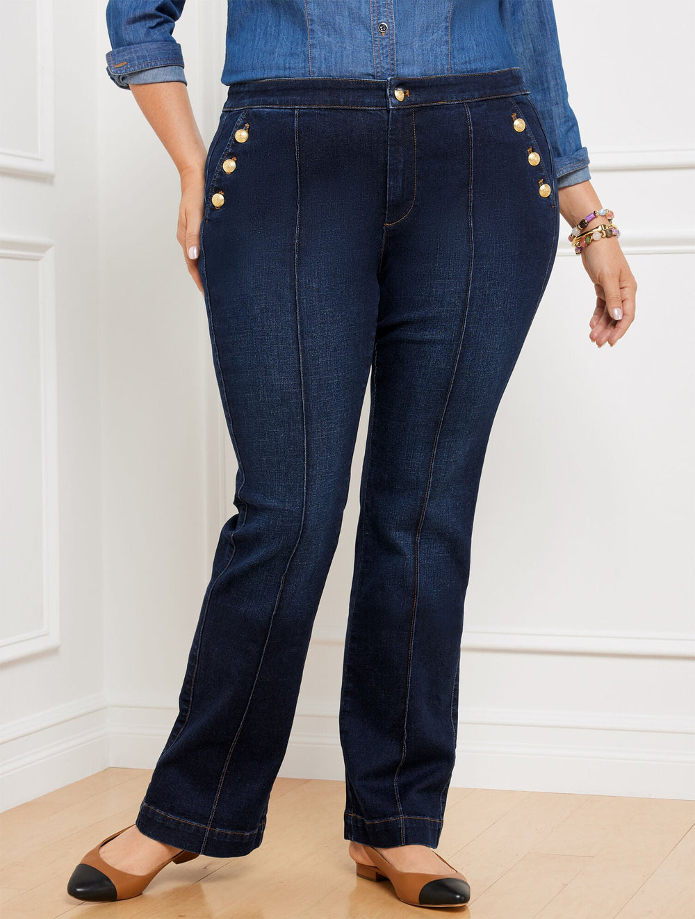 LILLIA WASH SAILOR FLARE LEG JEANS - LILLIA WASH | Talbots US