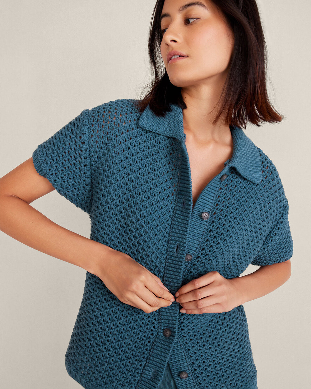 NEPTUNE ORGANIC COTTON KNOT STITCH CARDIGAN | Talbots outlet