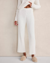 IVORY ORGANIC COTTON RIB KNIT PANTS | Talbots near me
