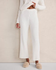 IVORY ORGANIC COTTON RIB KNIT PANTS | Talbots near me