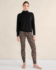 BLACK|CHOCOLATE|TIGER'S EYE BALANCE FUNNEL-NECK PULLOVER | Talbots discount