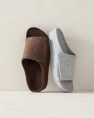 CHARCOAL|PEWTER HTHR|TEAK BROWN FELTED WOOL SLIDES | Talbots online