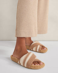 IVORY/ANISE|IVORY/BLACK TWISTED SWEATERKNIT SLIDES | Talbots outlet
