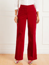 CLASSIC RED VELVETEEN WIDE LEG PANTS | Talbots sale