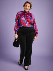 CLASSIC RED VELVETEEN WIDE LEG PANTS | Talbots sale