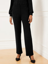 BLACK/SILVER FOIL STRAIGHT LEG SPARKLE KNIT PANTS | Talbots US