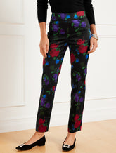 BLACK MULTI TALBOTS CHATHAM SLIM ANKLE PANTS - BLURRED FLORAL | Talbots for sale
