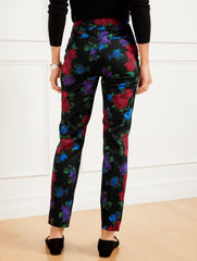 BLACK MULTI TALBOTS CHATHAM SLIM ANKLE PANTS - BLURRED FLORAL | Talbots for sale