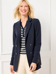 INDIGO|MULBERRY WINE|POPPY PINK|SPRING LILAC TAILORED STRETCH NO CLOSE BLAZER | Talbots discount