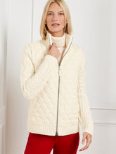 IVORY QUILTED PUFFER SWEATER JACKET | Talbots on sale