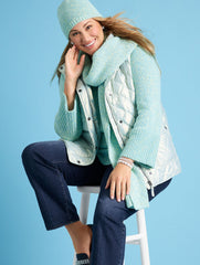 CLOUD|SNOWBOUND BLUE QUILTED DOWN PUFFER VEST - PEARLIZED | Talbots online