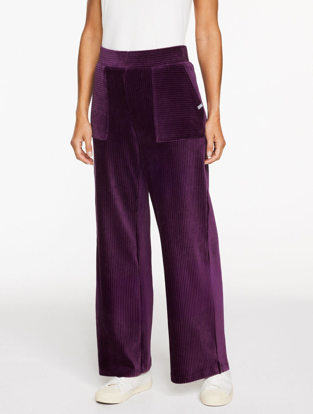 BLACK|PURPLE GARNET|TOASTED COCONUT SKY LOUNGE VELOUR WIDE LEG PANTS | Talbots discount