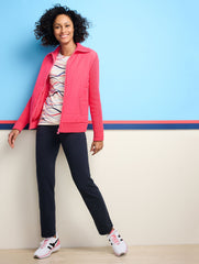 CORAL FETE QUILTED FULL ZIP SWEATER JACKET | Talbots for sale