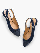 EDISON SUEDE SLINGBACK FLATS | Talbots on sale