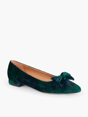 HIGHLAND GREEN MULTI EDISON BOW FLATS - VELVET SNOWFLAKE | Talbots near me