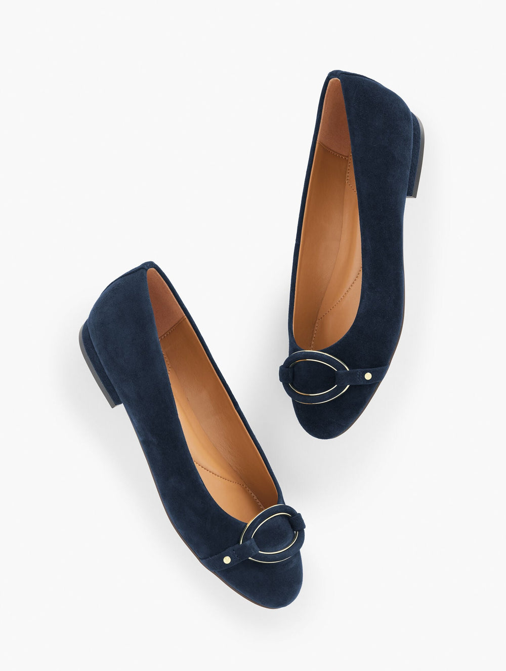HAVANA TAN|INDIGO BLUE|MULBERRY WINE MADISON BUCKLE SUEDE BALLET FLATS | Talbots for sale
