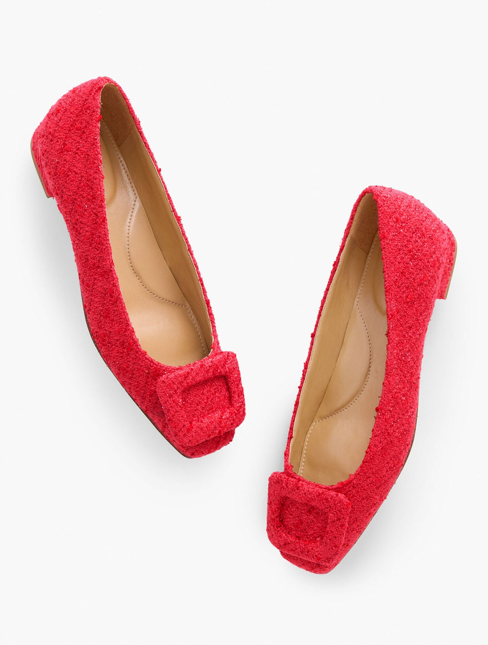 RED POP SUTTON BUCKLE FLATS - SEQUIN BOUCLÉ | Talbots sale
