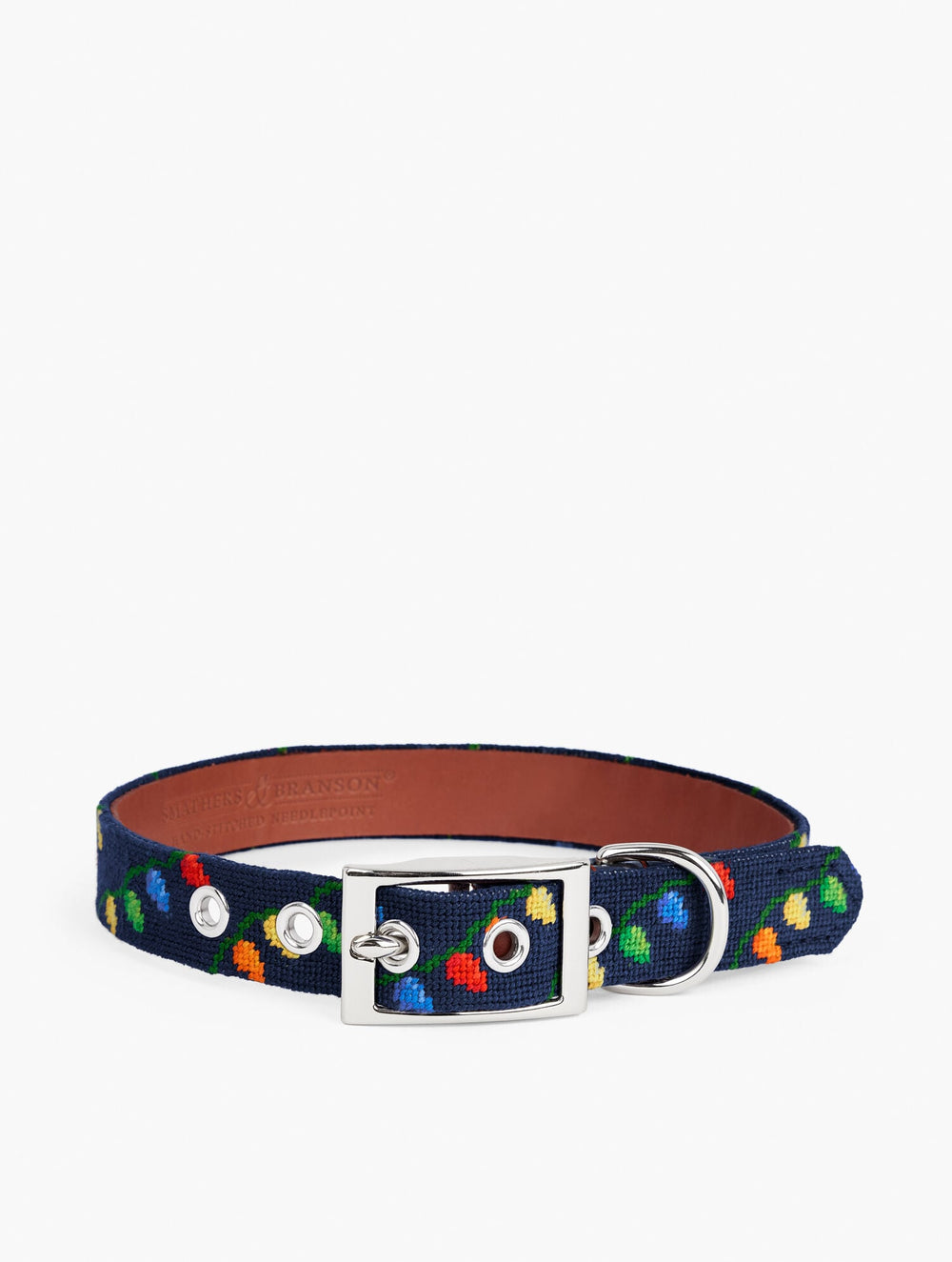 INDIGO BLUE MULTI SMATHERS & BRANSON FOR TALBOTS HOLIDAY LIGHTS DOG COLLAR | Talbots on sale