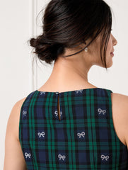 HIGHLAND GREEN/SILVER METALLIC BOW BLACK WATCH SHELL | Talbots on sale