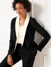 BLACK STRETCH CREPE BLAZER | Talbots discount