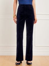 INDIGO BLUE FLARE LEG VELVETEEN PANTS | Talbots on sale