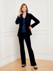 INDIGO BLUE FLARE LEG VELVETEEN PANTS | Talbots on sale