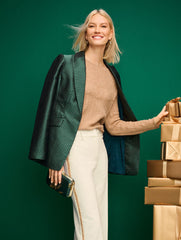 TOASTED COCONUT/GOLD METALLIC POINTELLE SWEATER | Talbots on sale