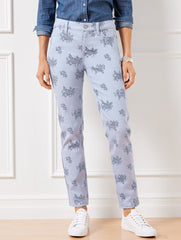BLUE MULTI/FLORAL BUNCHES SLIM ANKLE JEANS - FLORAL BUNCHES | Talbots outlet