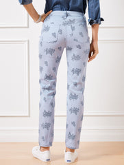 BLUE MULTI/FLORAL BUNCHES SLIM ANKLE JEANS - FLORAL BUNCHES | Talbots outlet