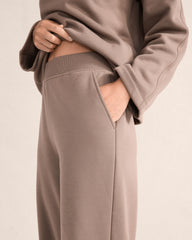 CAFE LATTE LUXE FLEECE BARREL-LEG PANTS | Talbots US