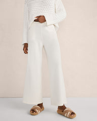 PURE TAUPE|IVORY|OYSTER SHELL|HUNTER ORGANIC COTTON WIDE LEG PANTS | Talbots for sale