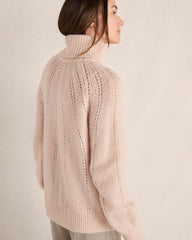 LT ANGORA HEATHER LOFTY KNIT POINTELLE TURTLENECK SWEATER | Talbots US