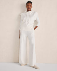 IVORY ORGANIC COTTON PINTUCK WIDE LEG PANTS | Talbots near me